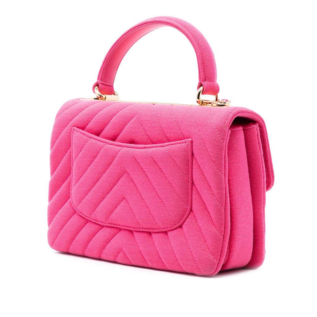 Small Chevron Jersey Trendy CC Top Handle Flap