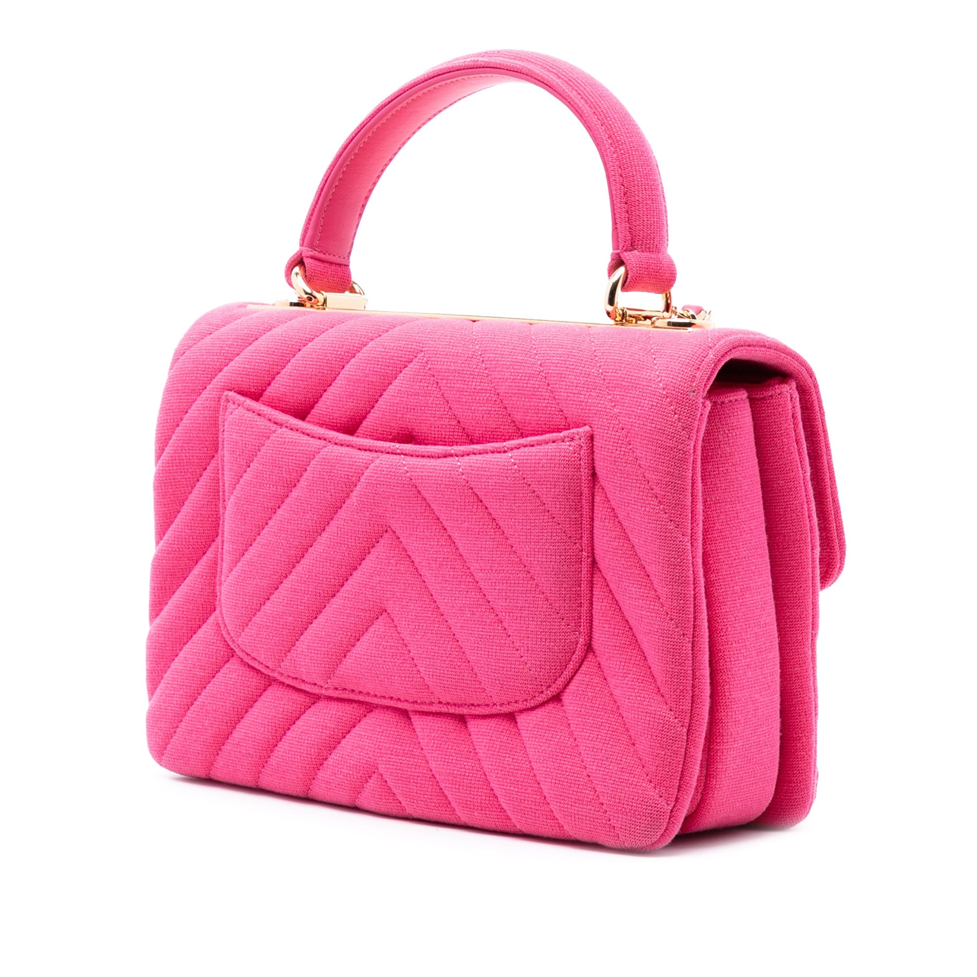 Small Chevron Jersey Trendy CC Top Handle Flap