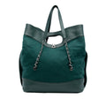 Extra Large Stitched Wool and Calfskin 31 Shopping Bag