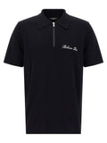 Balmain Logo-Embroidered Piqué Cotton Polo — Black