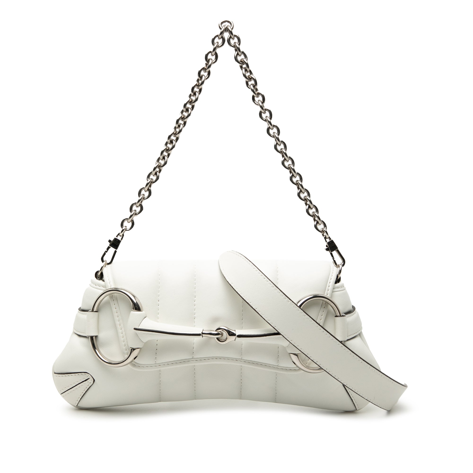 Small Quilted Leather Horsebit Chain Satchel
