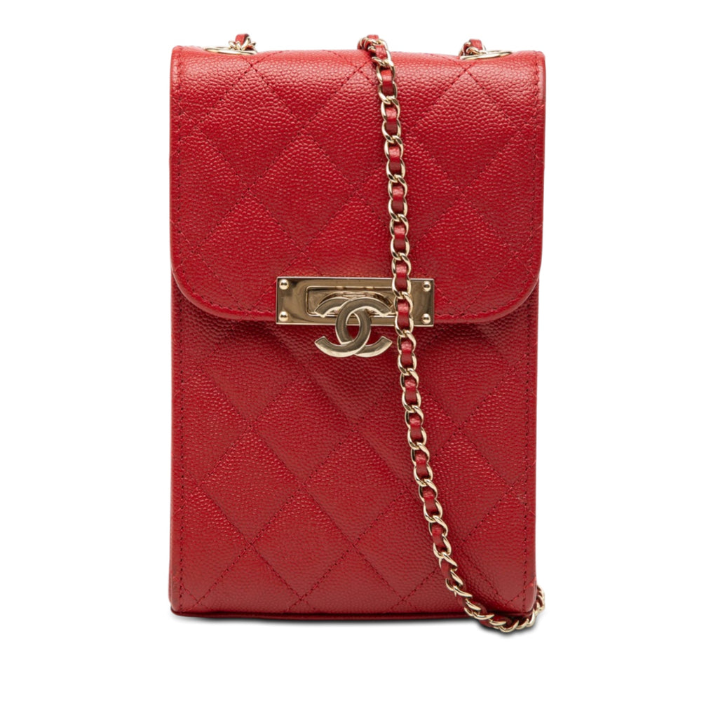 Quilted Caviar Golden Class Phone Holder