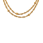 CC Gold Plated Station Chain Long Necklace