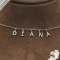 DIANA Letter Round Cut Customize Pendant Necklace
