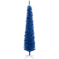 7' Pencil Christmas Tree, Slim Artificial Xmas Tree with Realistic Branches, Deep Blue