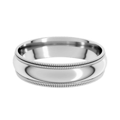5mm Men's Comfort Fit Double Milgrain Wedding Band