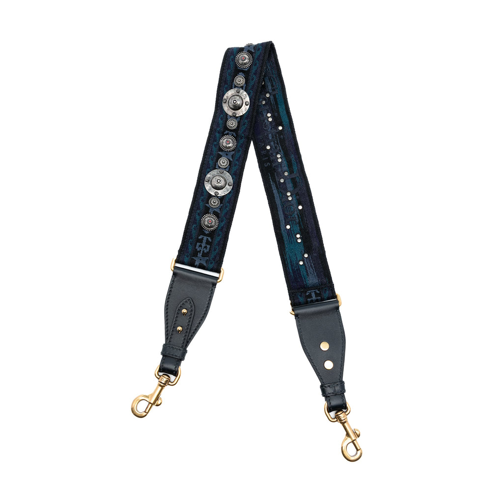 Studded Canvas Embroidered Bag Strap