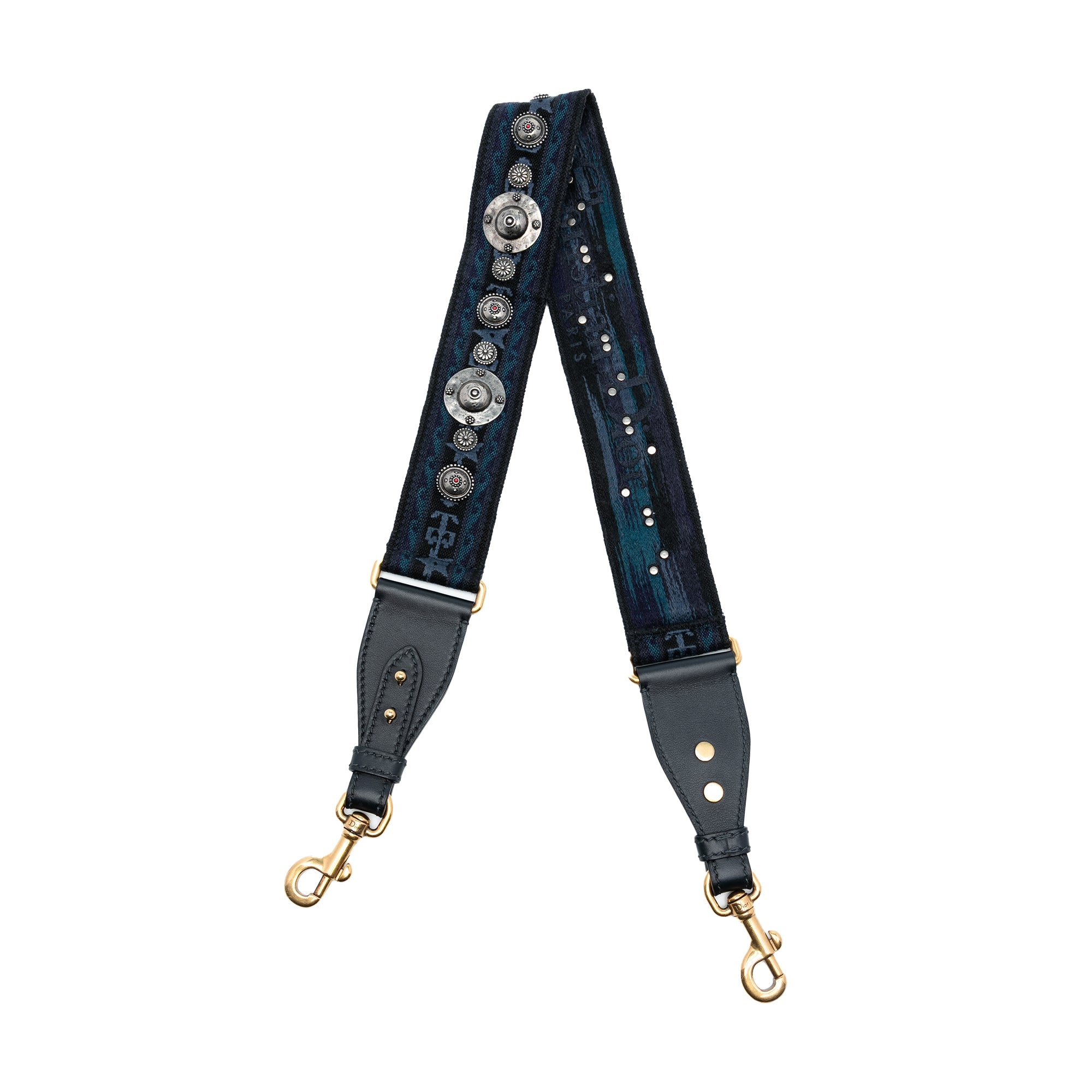 Studded Canvas Embroidered Bag Strap