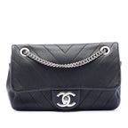Mini CC Chevron Calfskin Single Flap
