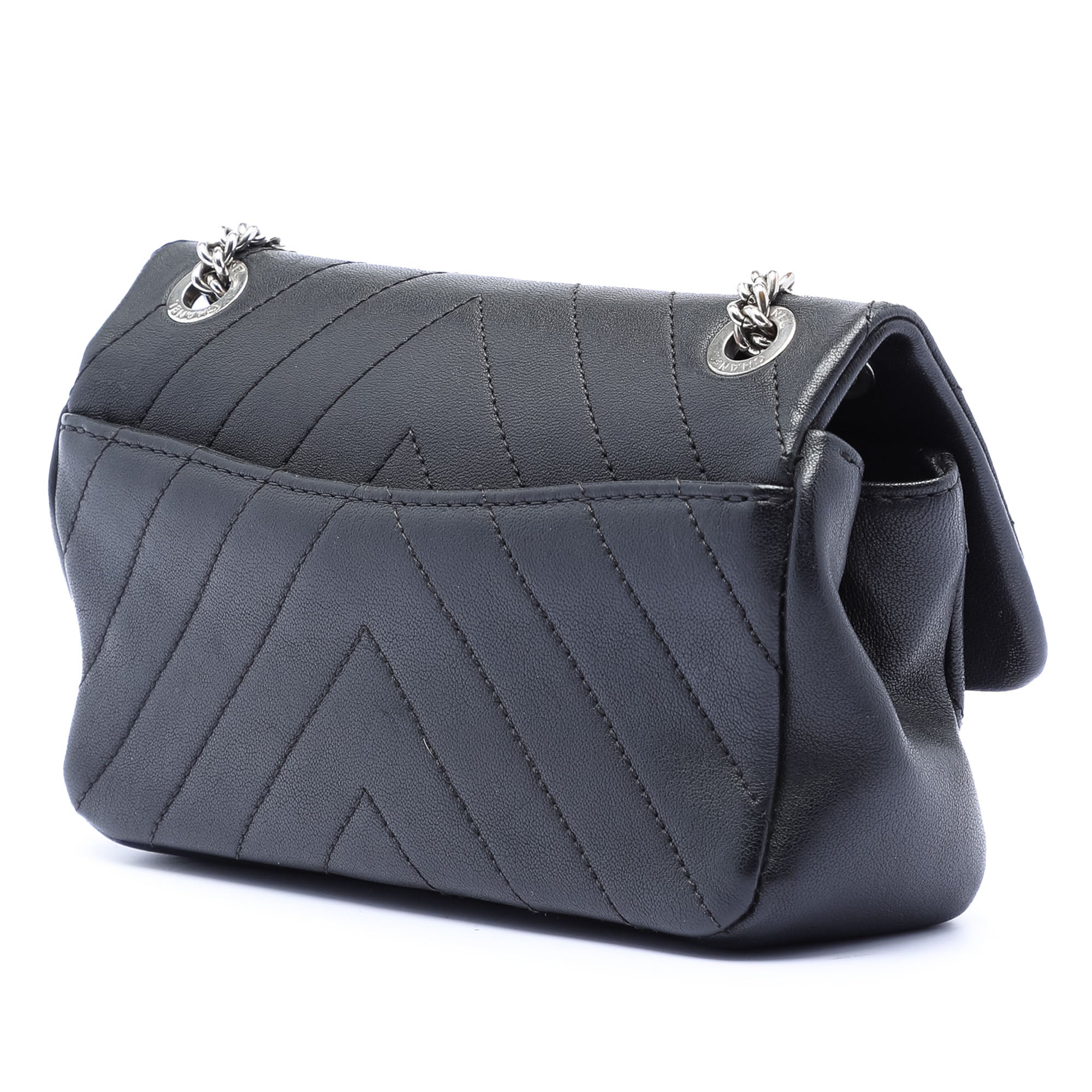 Mini CC Chevron Calfskin Single Flap