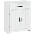 Freestanding Bathroom Cabinet, Floor Cabinet with 2 Doors & Adjustable Shelves, White