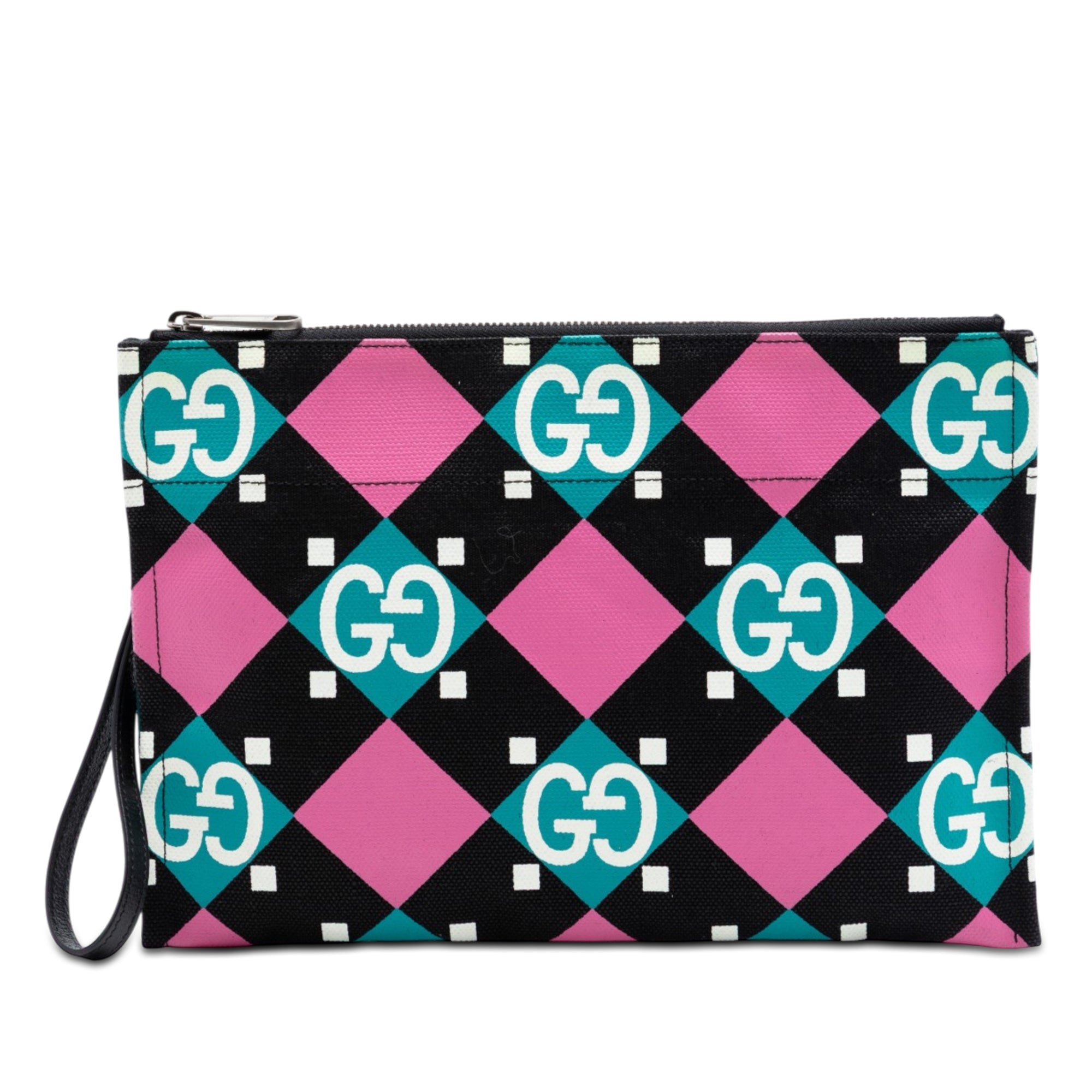 Jumbo GG Canvas Geometric Print Clutch