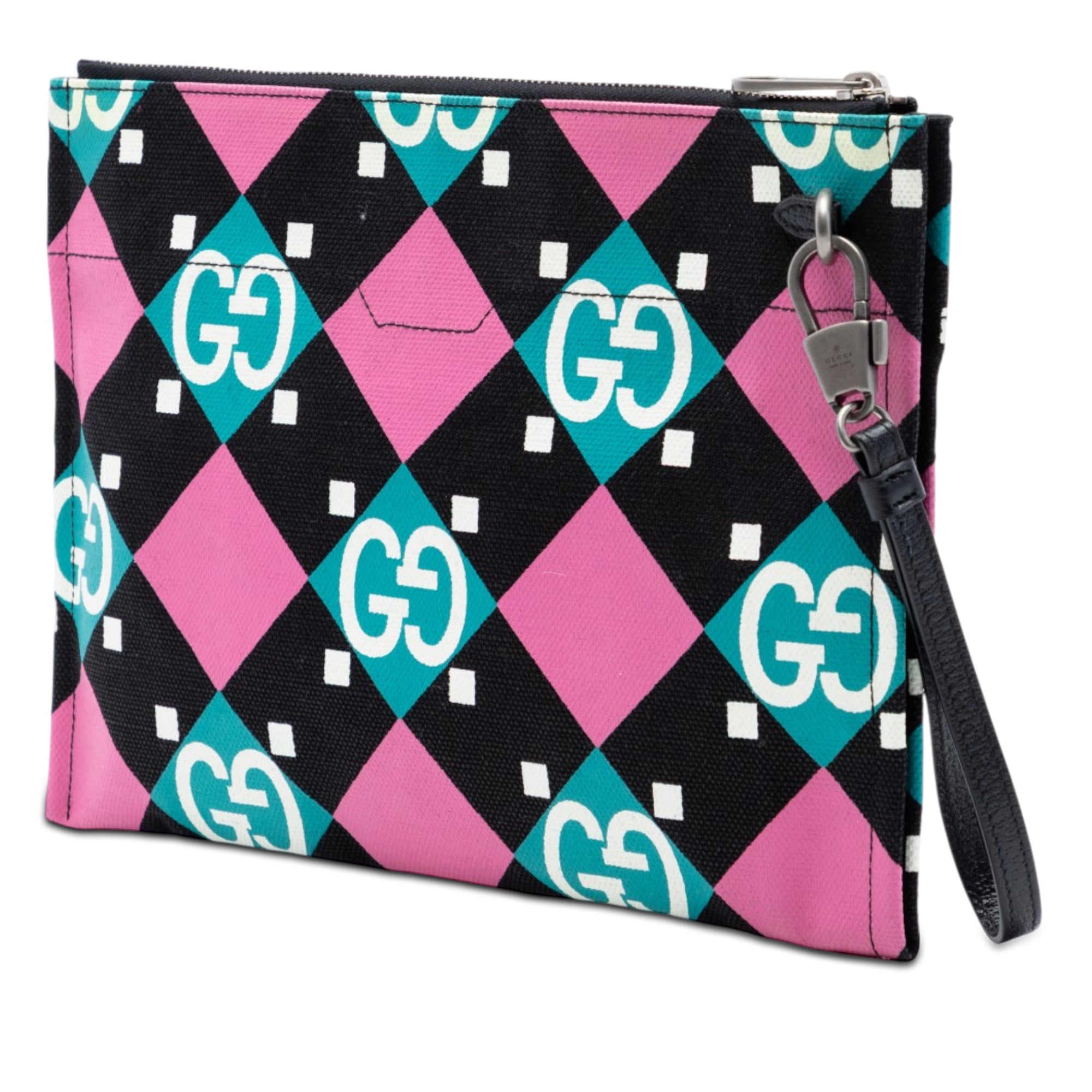Jumbo GG Canvas Geometric Print Clutch
