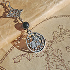 Colgante Nudo de Bruja & Tetragramaton con Bola Ónix S925