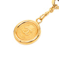 Gold Plated Leather Woven Chain Medallion Belt