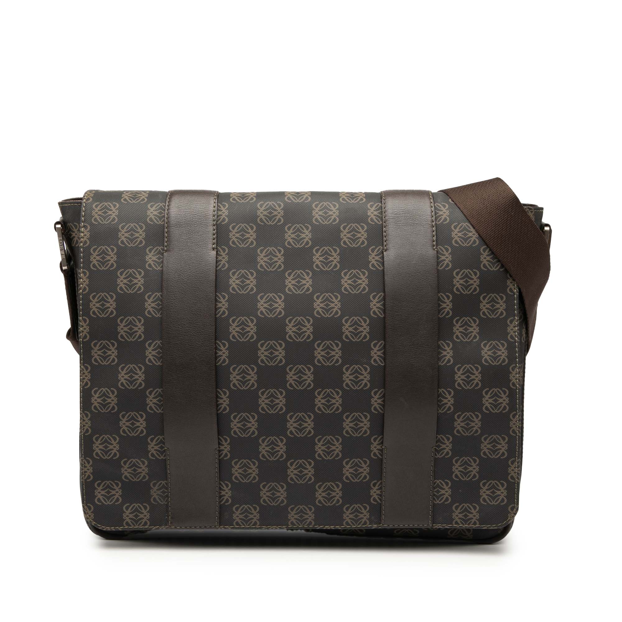 Anagram Coated Canvas Flap Crossbody