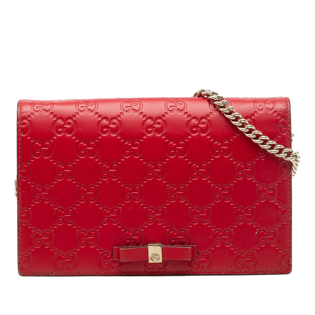 Mini Guccissima Bow Signature Wallet On Chain