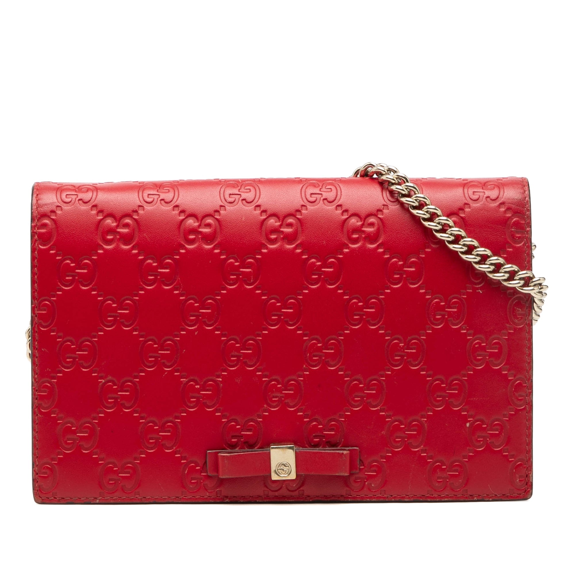 Mini Guccissima Bow Signature Wallet On Chain