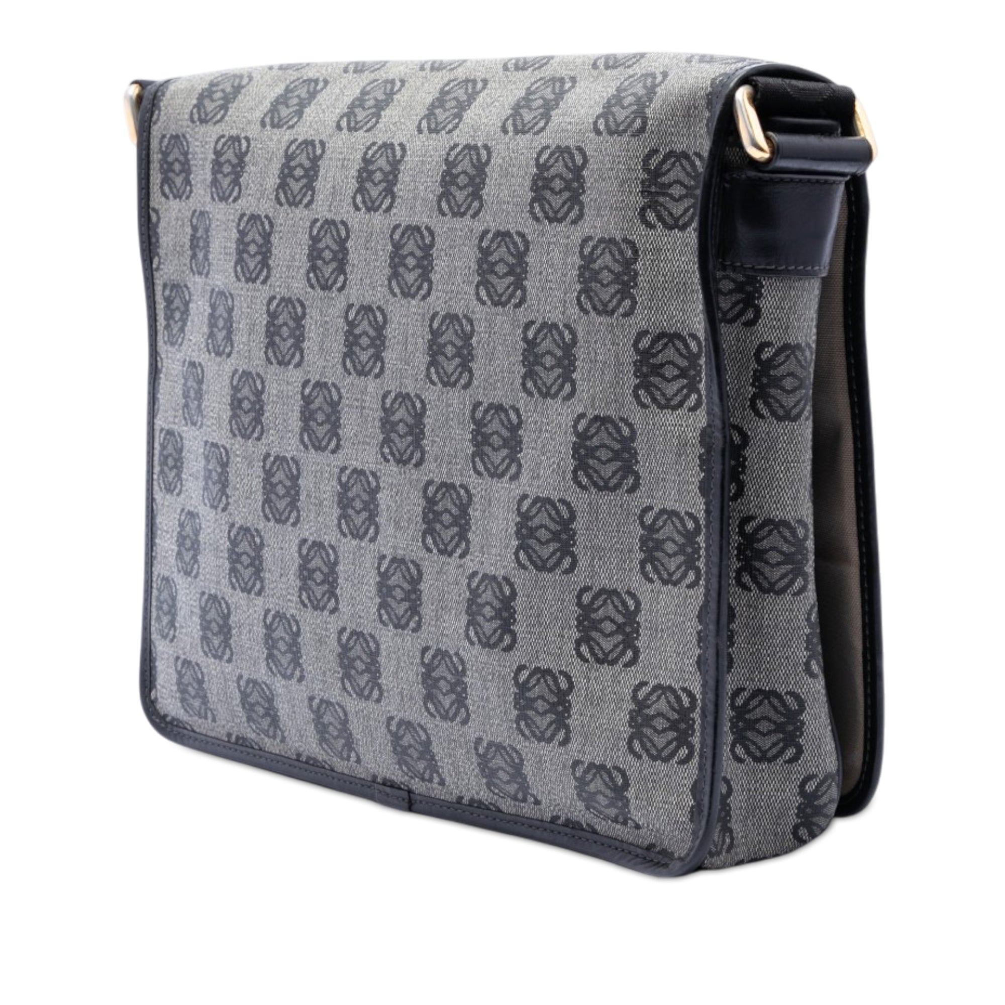 Anagram Coated Canvas Messenger Bag