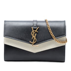 Bicolor Leather Monogram Sulpice Wallet on Chain