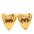 CC Gold Plated Triangular Clip On Earrings