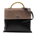 Bicolor Leather Velazquez Twist Top Handle Bag