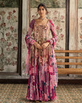 Fuchsia Print And Highlighted Anarkali Set By KYNAH, Luxury Indian Fashion & Bridal Wear