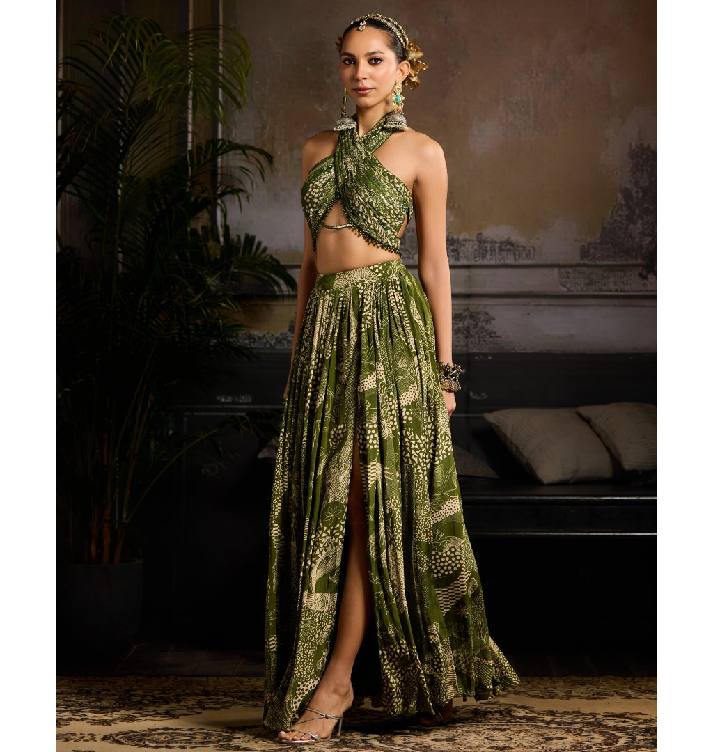 Verdant Glow Co-Ord Set By KYNAH, Luxury Indian Fashion & Bridal Wear