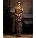 Crimson Eclipse Sari Set By KYNAH, Luxury Indian Fashion & Bridal Wear