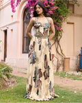 Beige Floral Lehenga Set By KYNAH, Luxury Indian Fashion & Bridal Wear