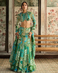 Aqua Print Mermaid Skirt Set By KYNAH, Luxury Indian Fashion & Bridal Wear