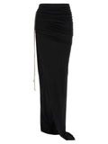 Drkshdw Draped Maxi Skirt — Black
