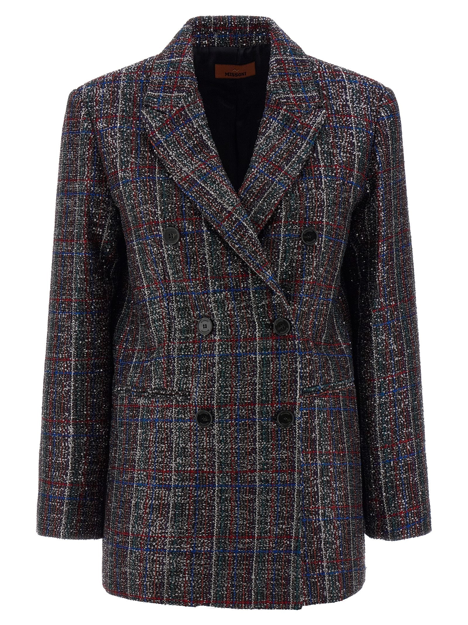 Missoni Sequin Tartan Blazer — Black