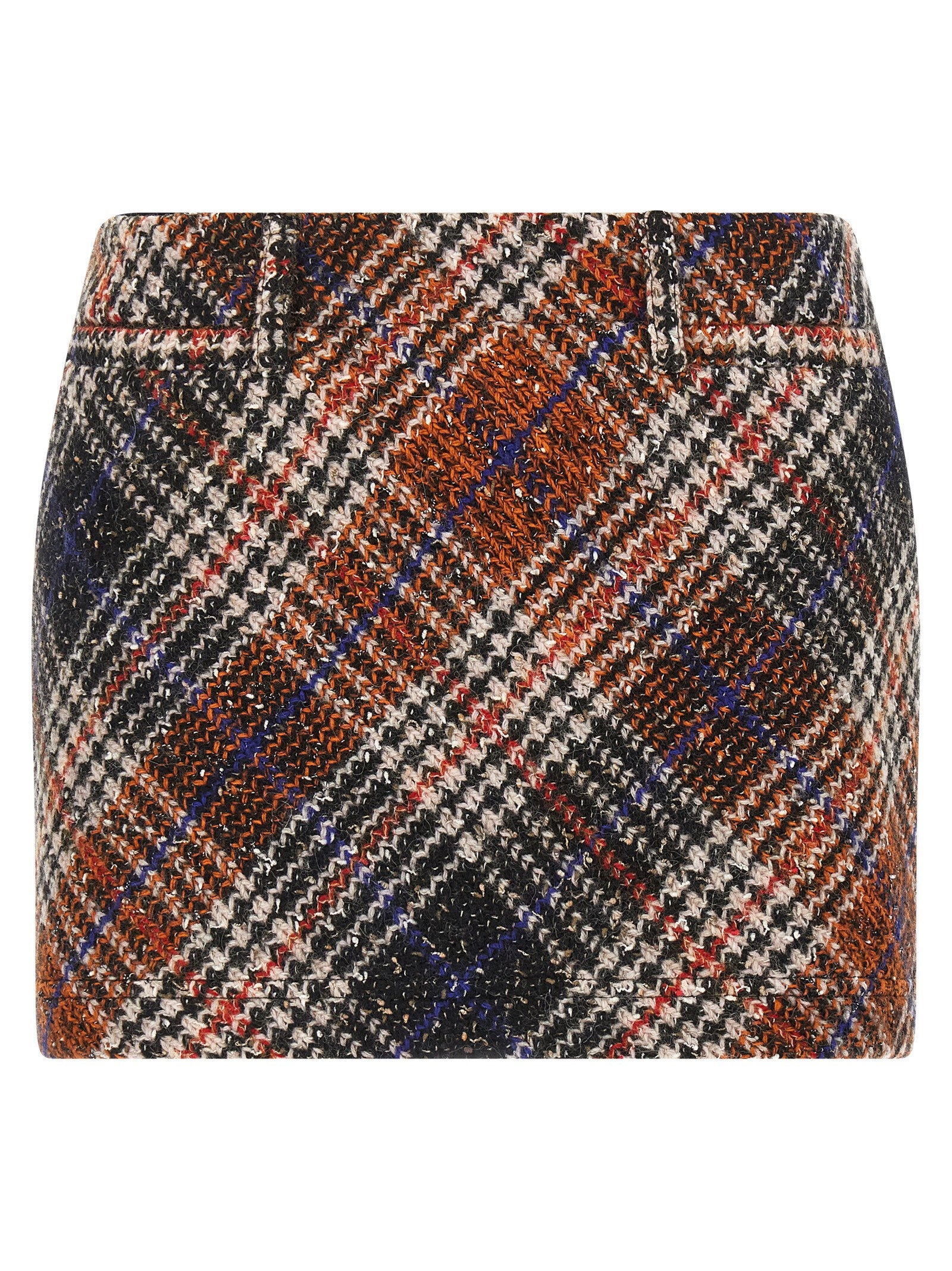Missoni Houndstooth Wool Blend Mini Skirt — Orange