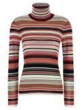 Missoni Striped Wool-Viscose Sweater — Burgundy