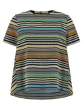 Missoni Striped Lamé T-shirt — Navy