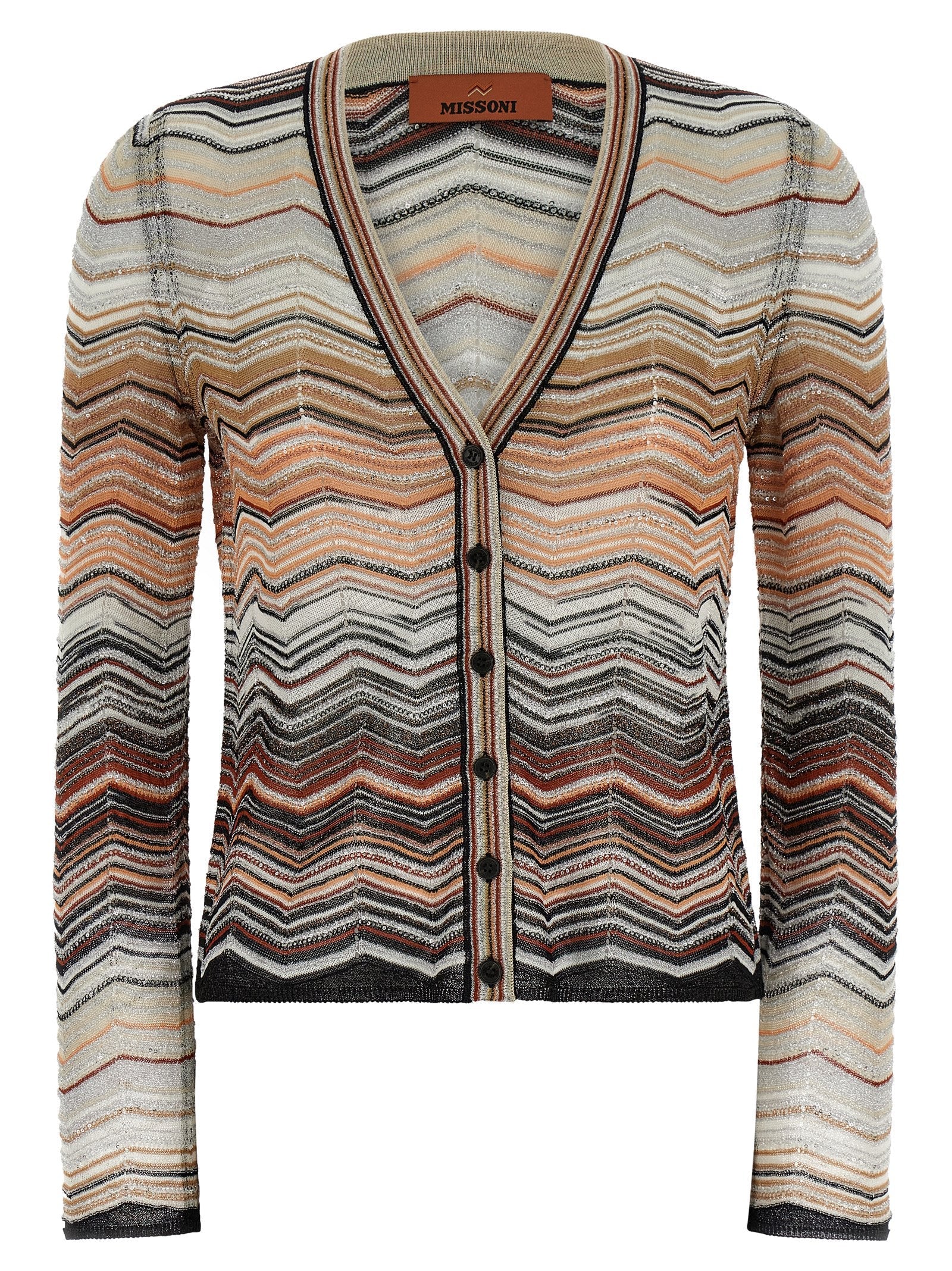 Missoni Chevron Lamé Sequin Cardigan — Multicolor