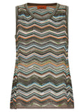 Missoni Metallic Chevron Knit Tank Top — Brown