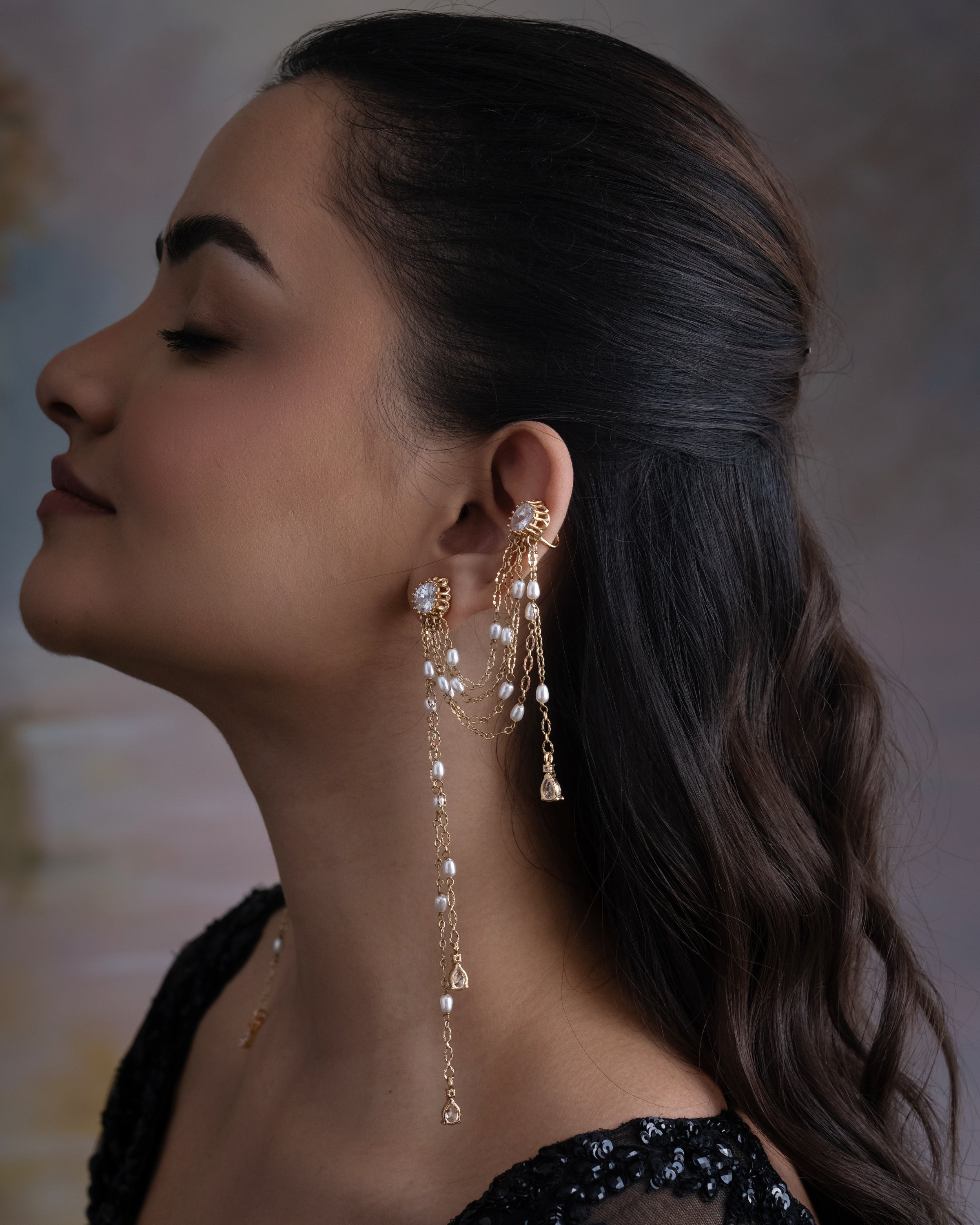 Patiala Fountain Earrings By KYNAH, Luxury Indian Fashion & Bridal Wear