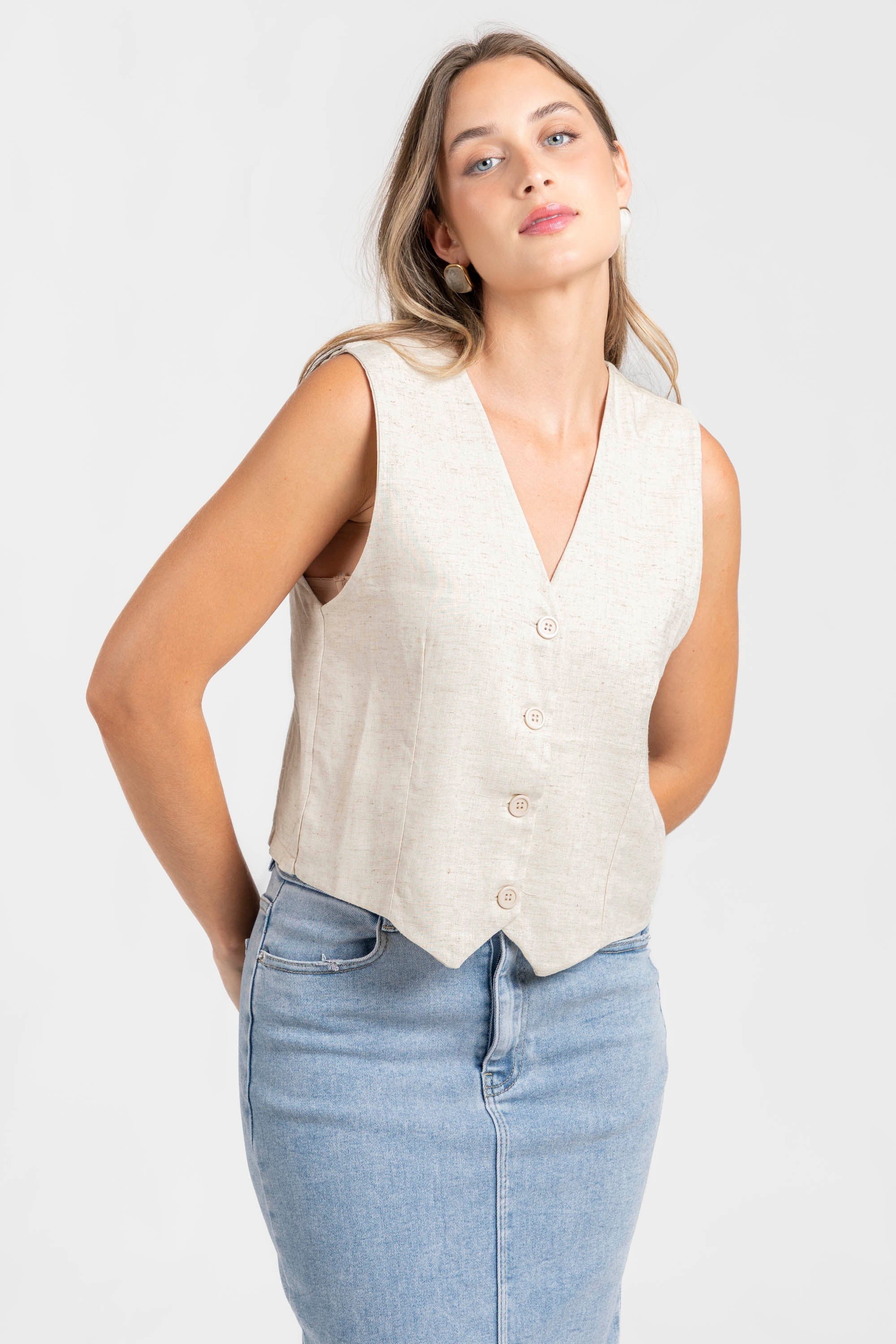 CHALECO  LINO