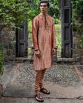 Blush Pink Hand Embroidered Men'S Kurta By KYNAH, Luxury Indian Fashion & Bridal Wear