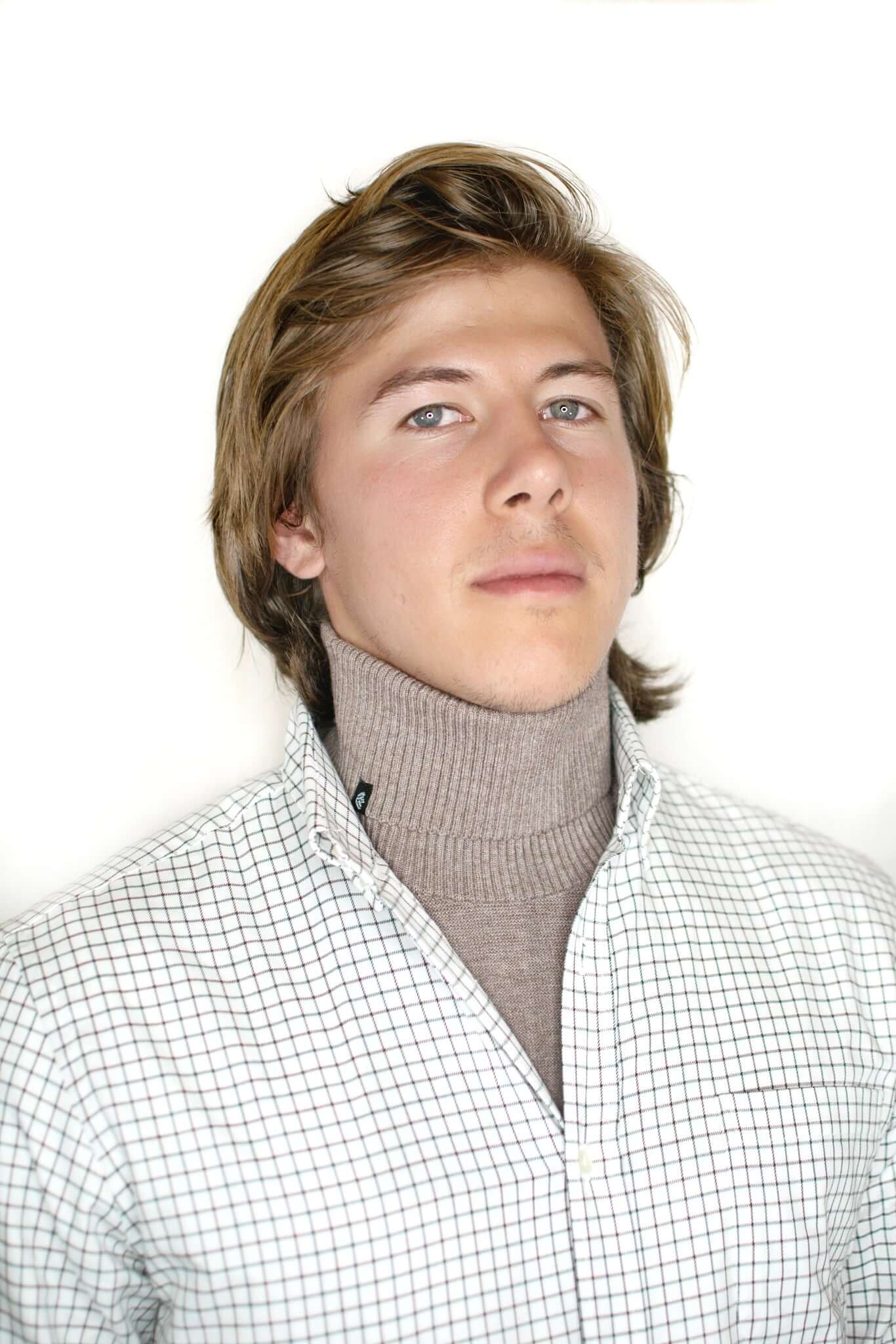 Jersey de cuello vuelto minimo marrón hombre edición Serbal