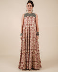 Rust Pink - Ivory Maxi Dress By KYNAH, Luxury Indian Fashion & Bridal Wear