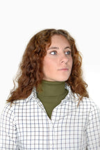 Jersey de cuello vuelto minimo verde mujer edición Serbal
