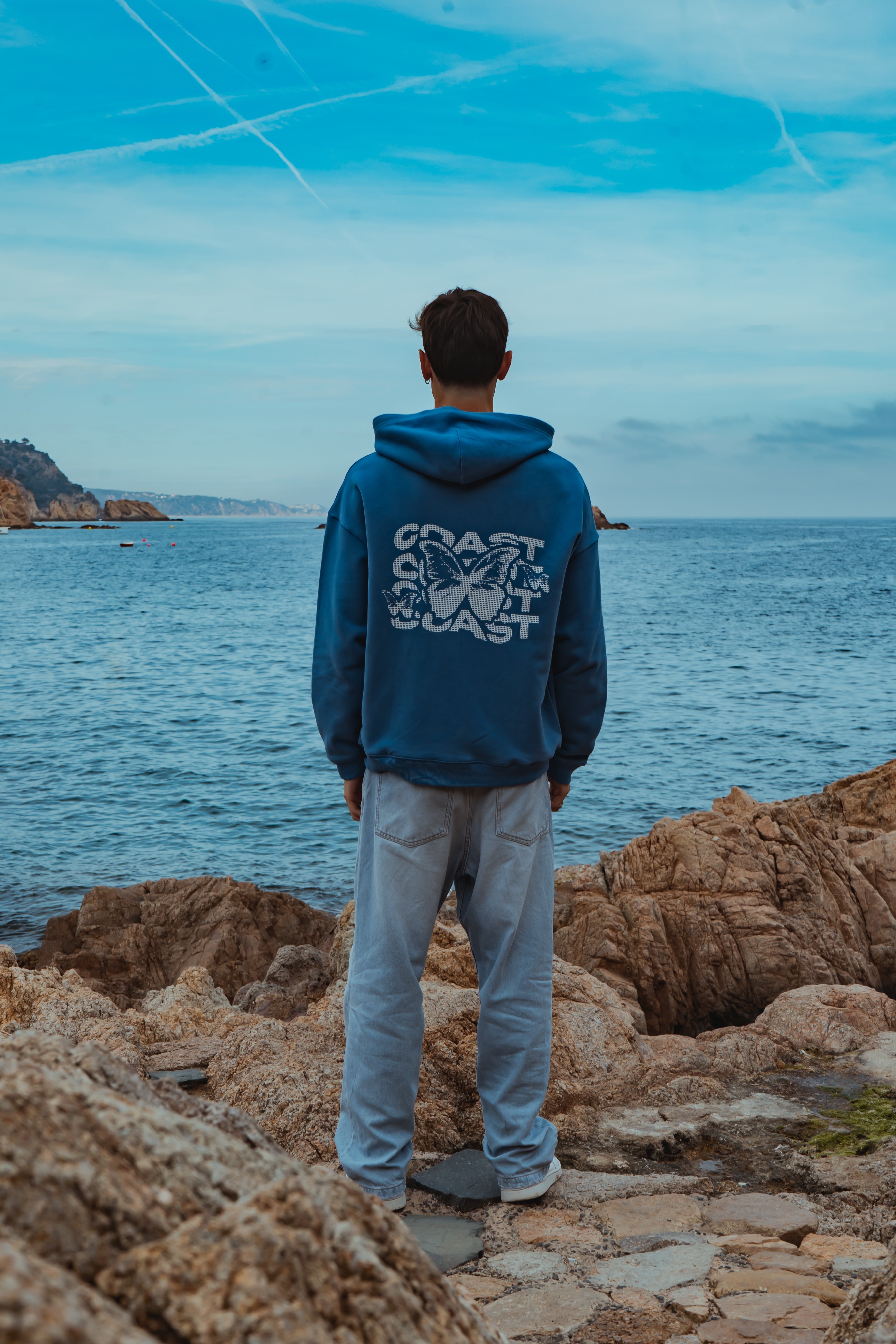 Blue Half Tone Zipper