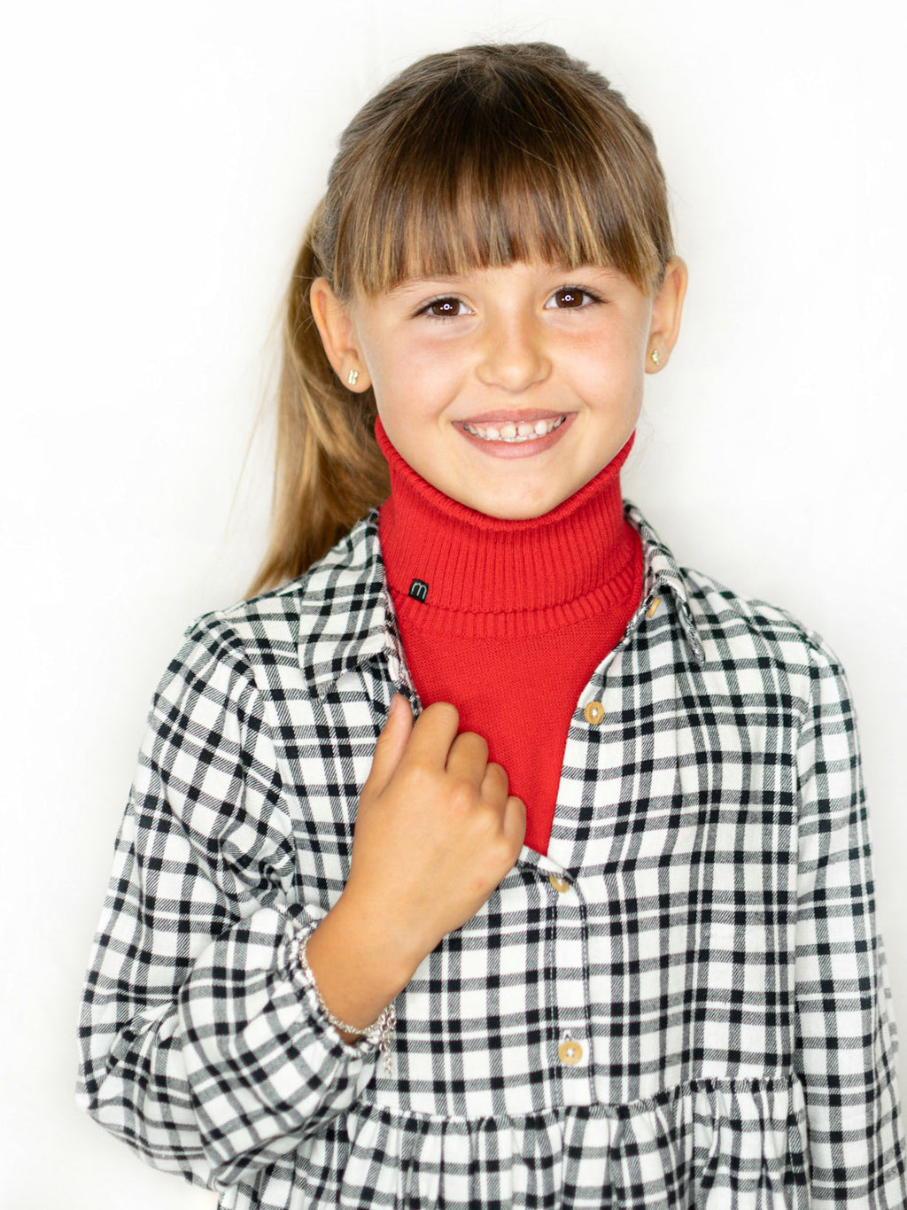 Jersey de cuello vuelto minimo rojo niño
