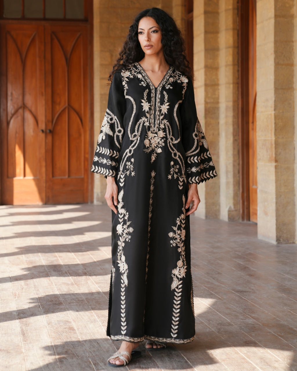 Jalabiya Black Kaftan By KYNAH, Luxury Indian Fashion & Bridal Wear