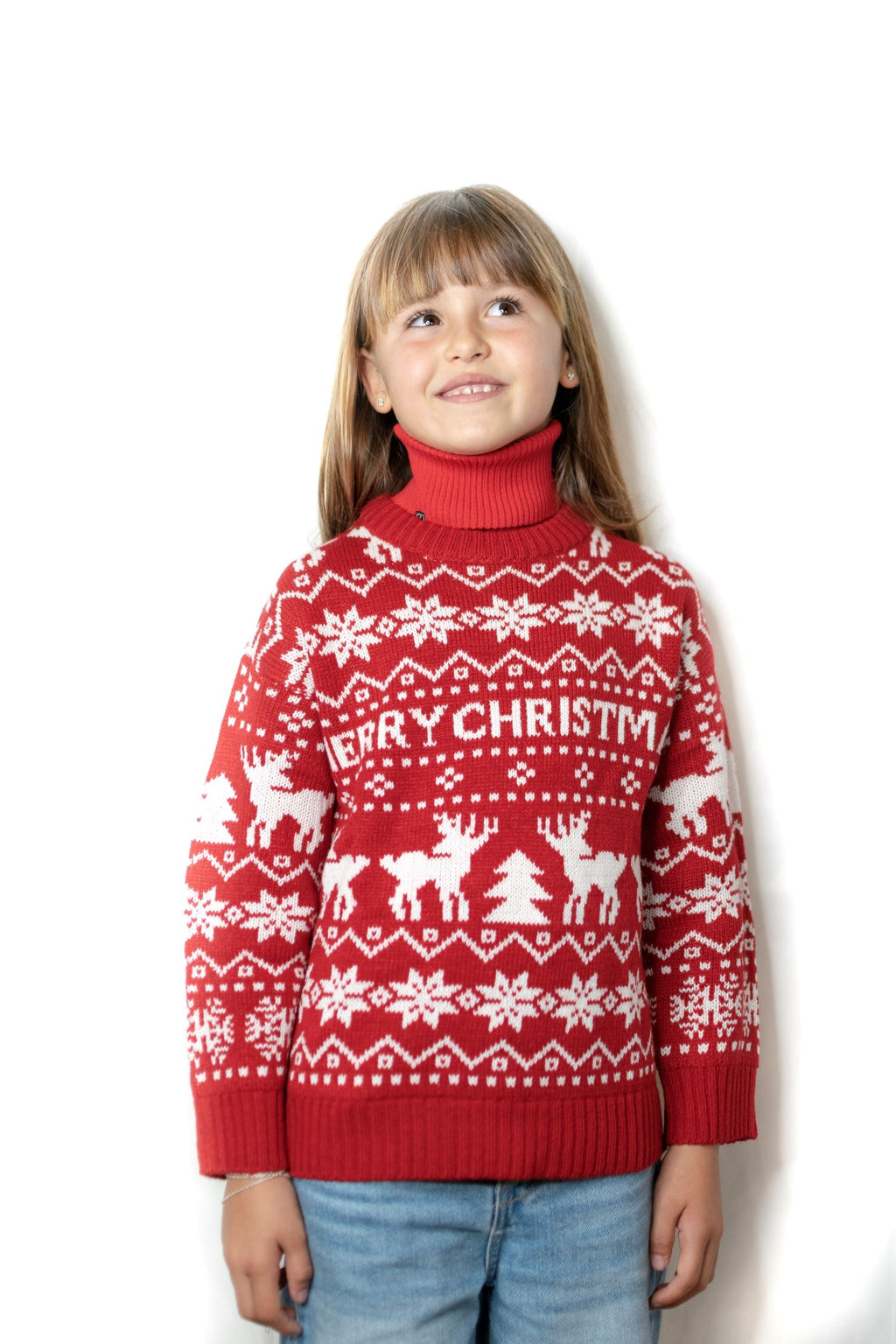 Jersey de cuello vuelto minimo rojo niño