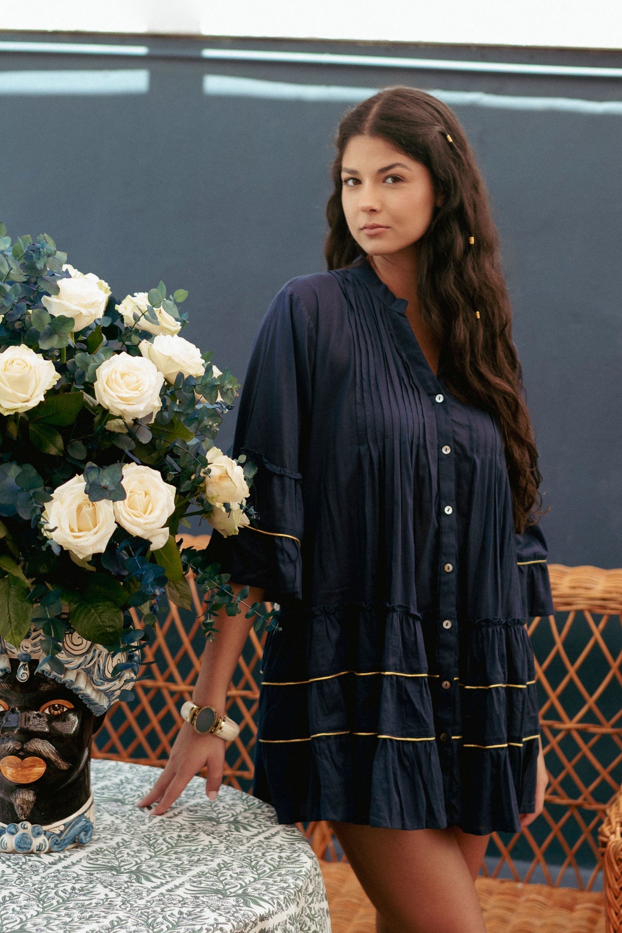 Vestido Corto - Azul Marino