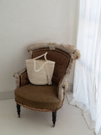 Bolso crochet color blanco base redonda L